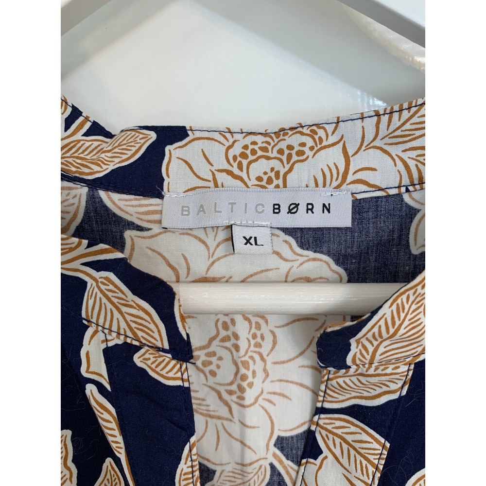 Baltic Born Vera Maxi Dress in Navy Floral Short Sleeve 100% Cotton / Size XL - Picture 7 of 16
